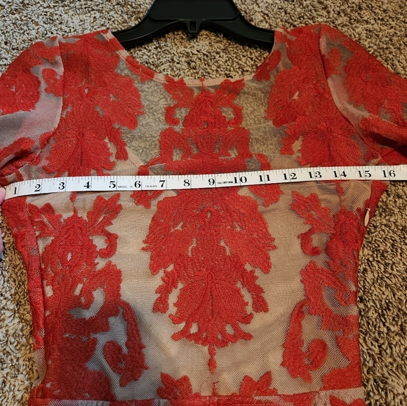 For Love and Lemons San Marcos Midi Dress size XS, Red - Picture 5 of 9